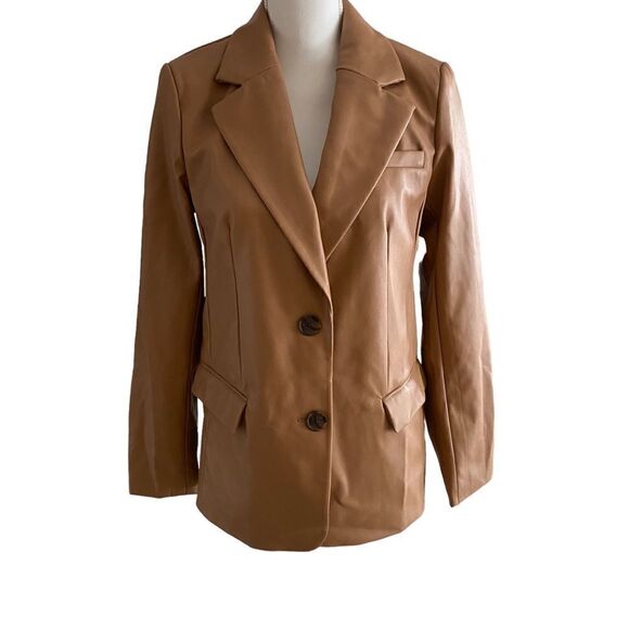A New Day Vegan Leather Blazer Jacket Size XS NWOT - Picture 1 of 6